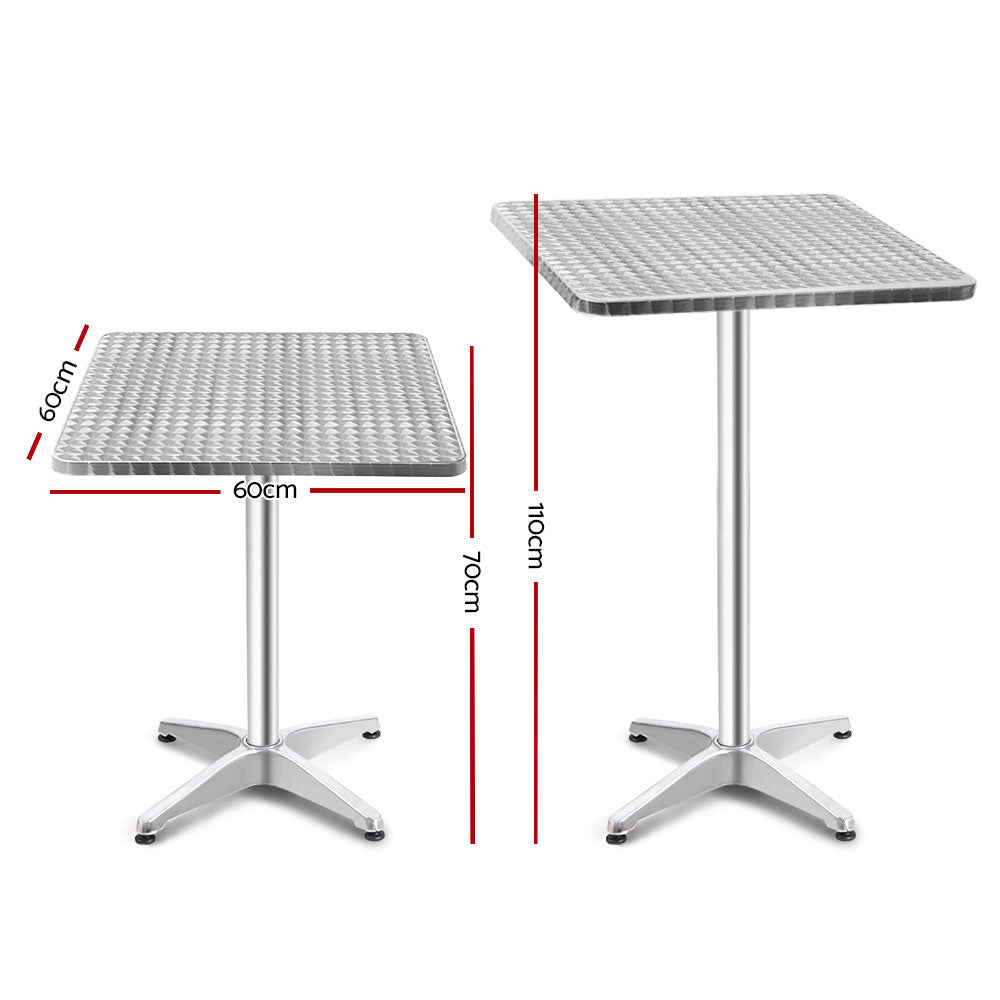 Bar Table Outdoor Adjustable Aluminium Square Gardeon