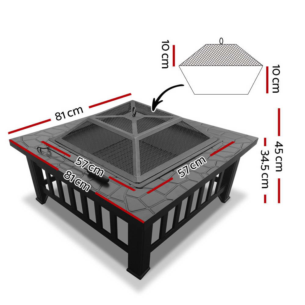 Fire Pit BBQ Table Grill Outdoor