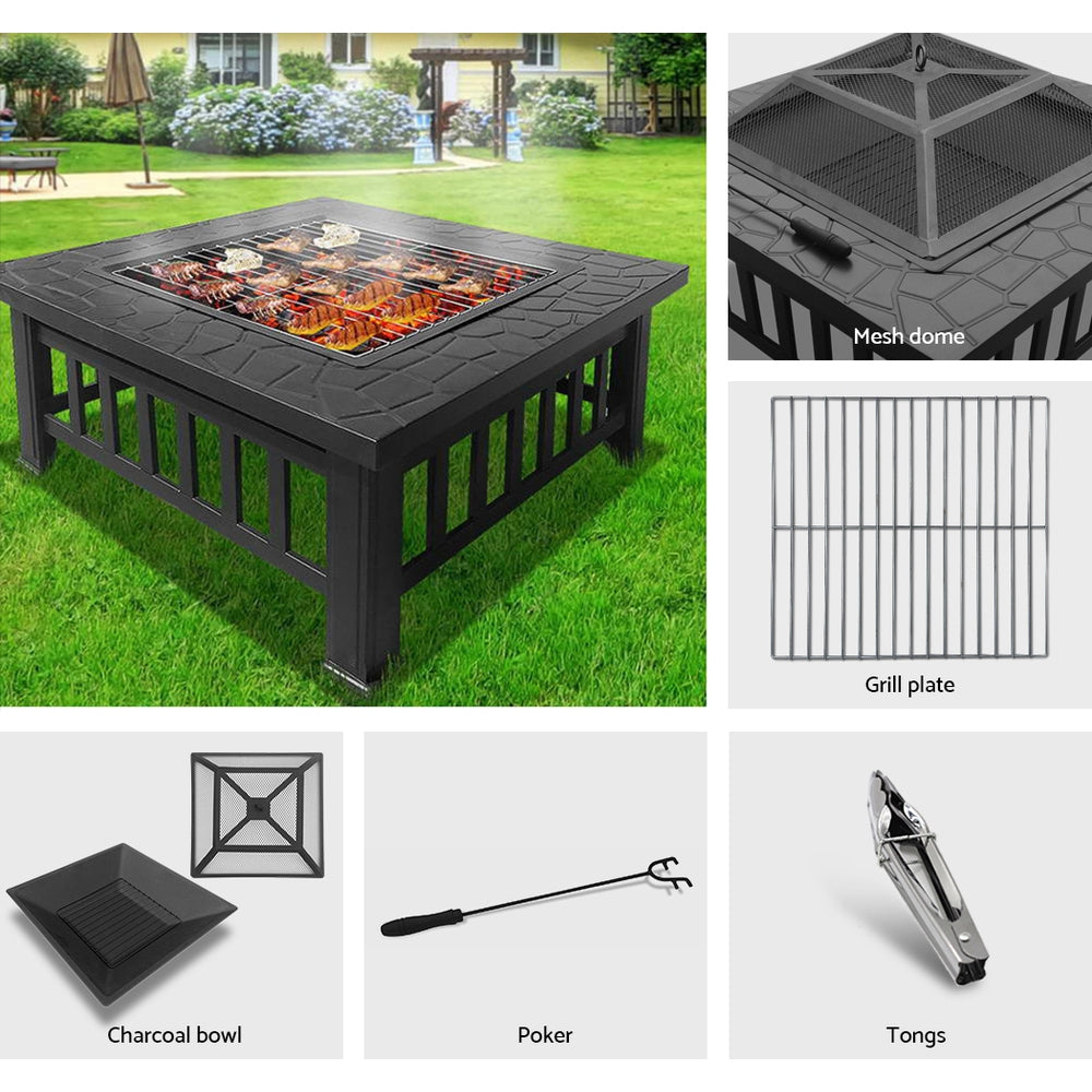 Fire Pit BBQ Table Grill Outdoor