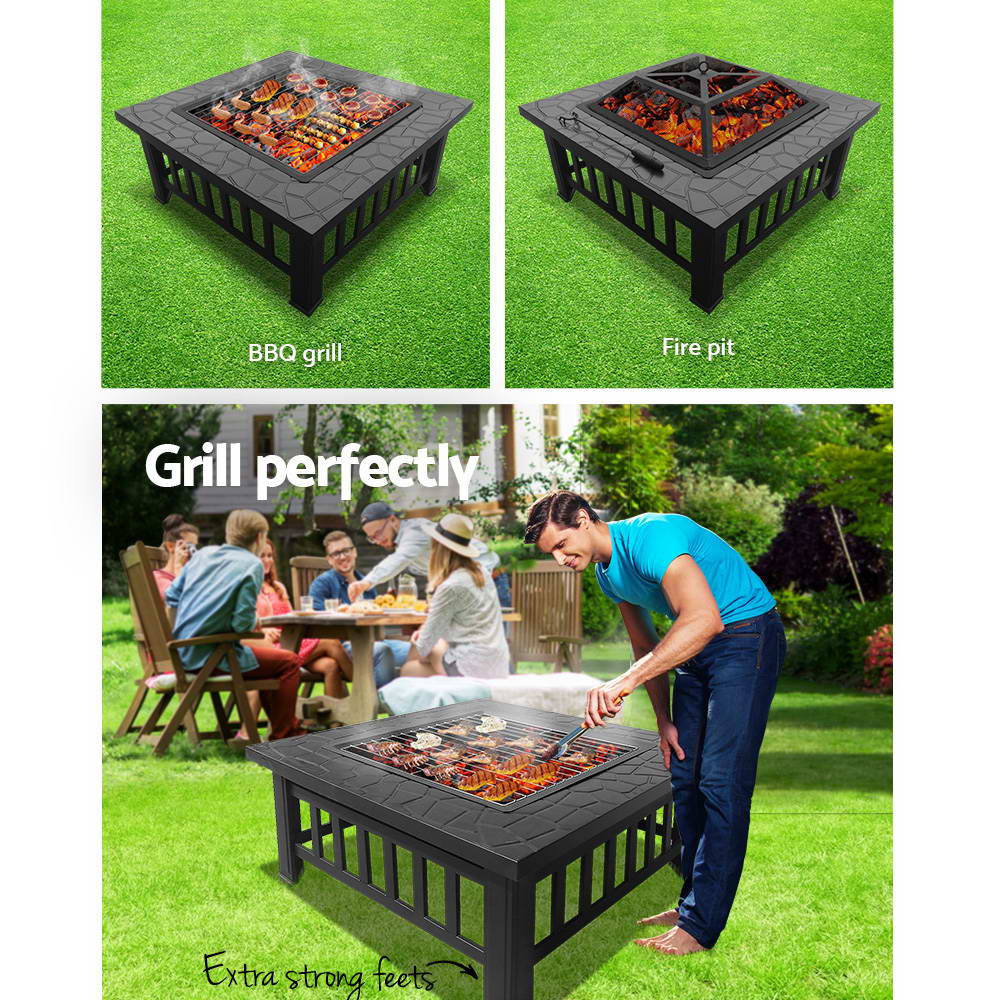 Fire Pit BBQ Table Grill Outdoor