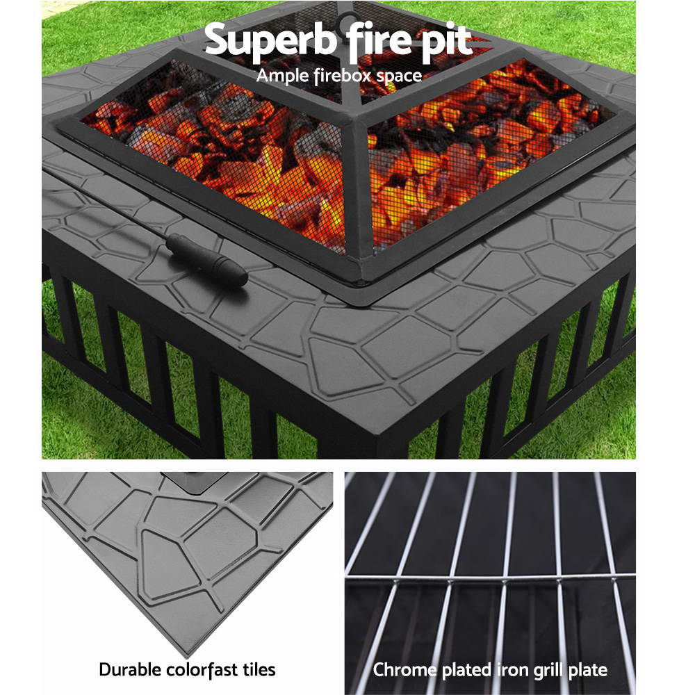 Fire Pit BBQ Table Grill Outdoor