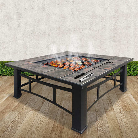 Fire Pit BBQ Grill Smoker Table Outdoor