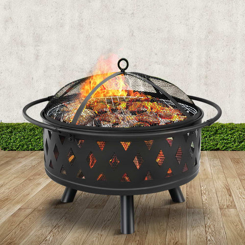 Fire Pit BBQ Charcoal Grill Ring Portable 32"