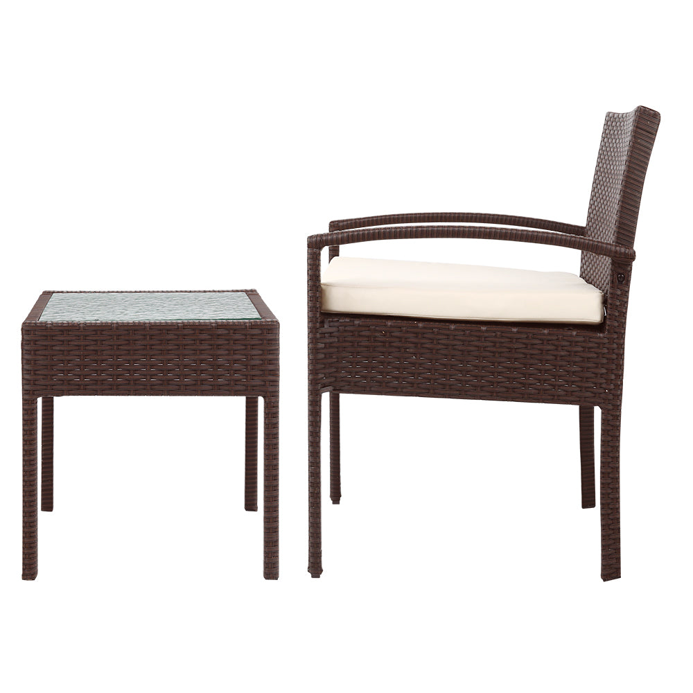 Gardeon 3-piece Outdoor Set - Brown