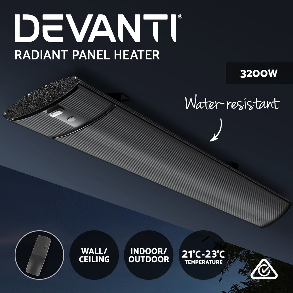 Devanti Electric Infrared Radiant Strip Heater 3200W