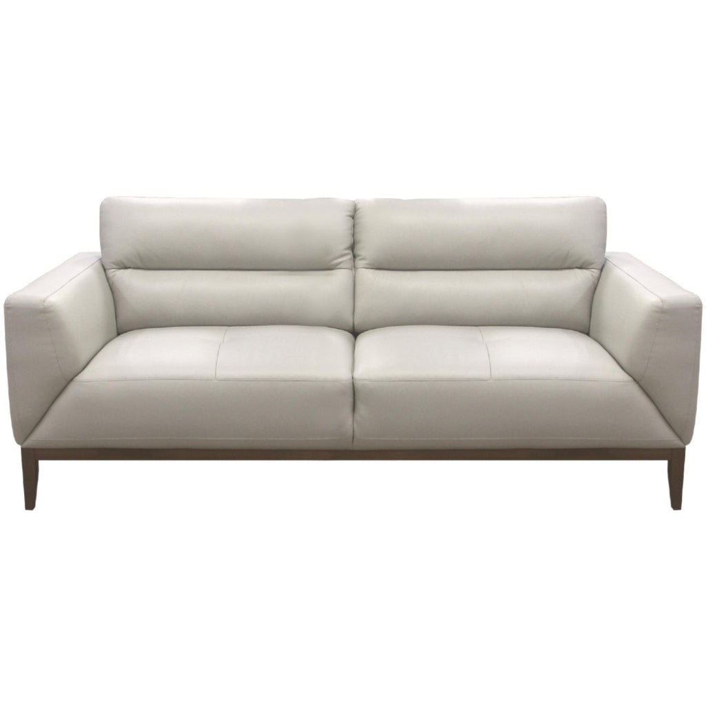 Downy  Genuine Leather Sofa 3 Seater Upholstered Lounge Couch - Silver