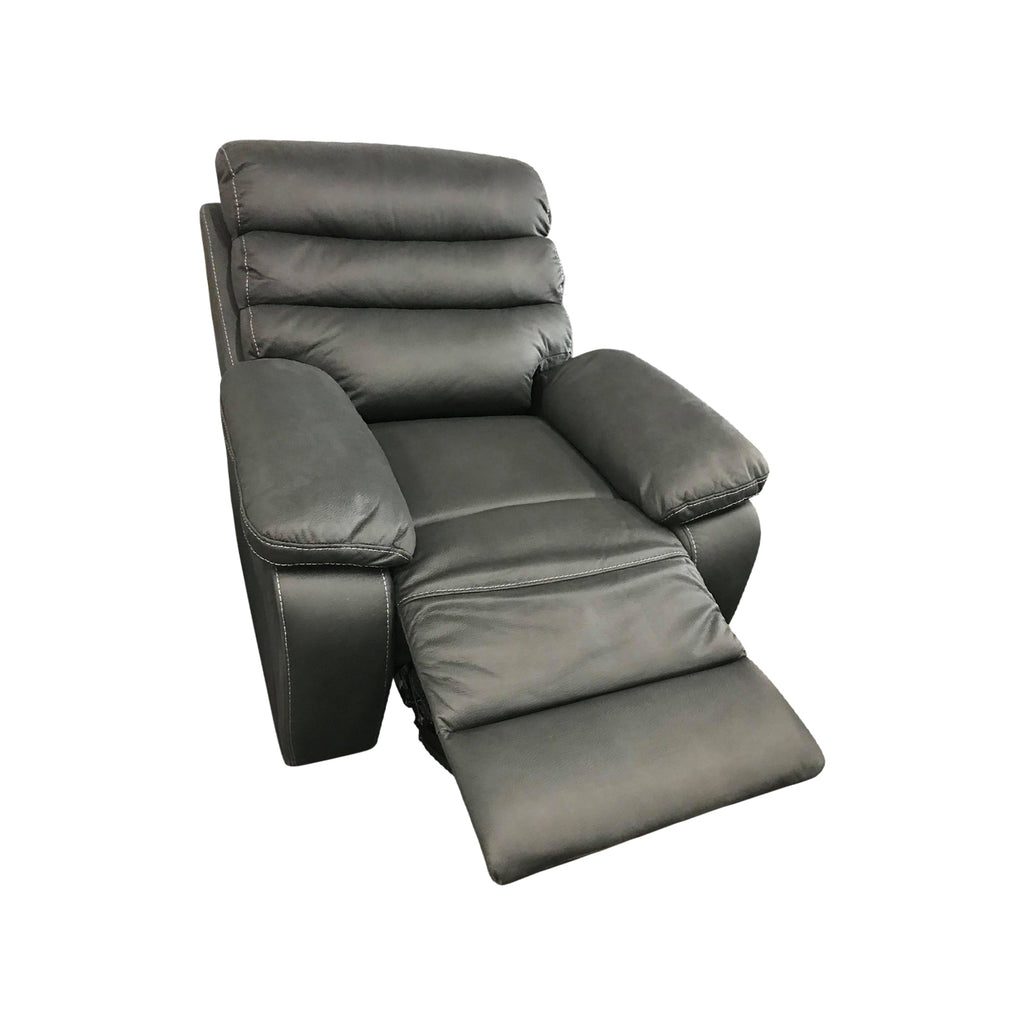 3RR+1RR+1RR Leatherette Grey Electric Recliner Feature Multi Positions Ultra Cushioned USB Outlets