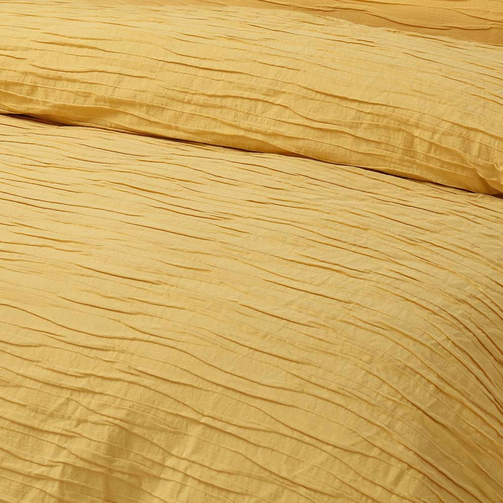 Vintage Design Homewares Malvern Ochre Cotton Quilt Cover Set Single