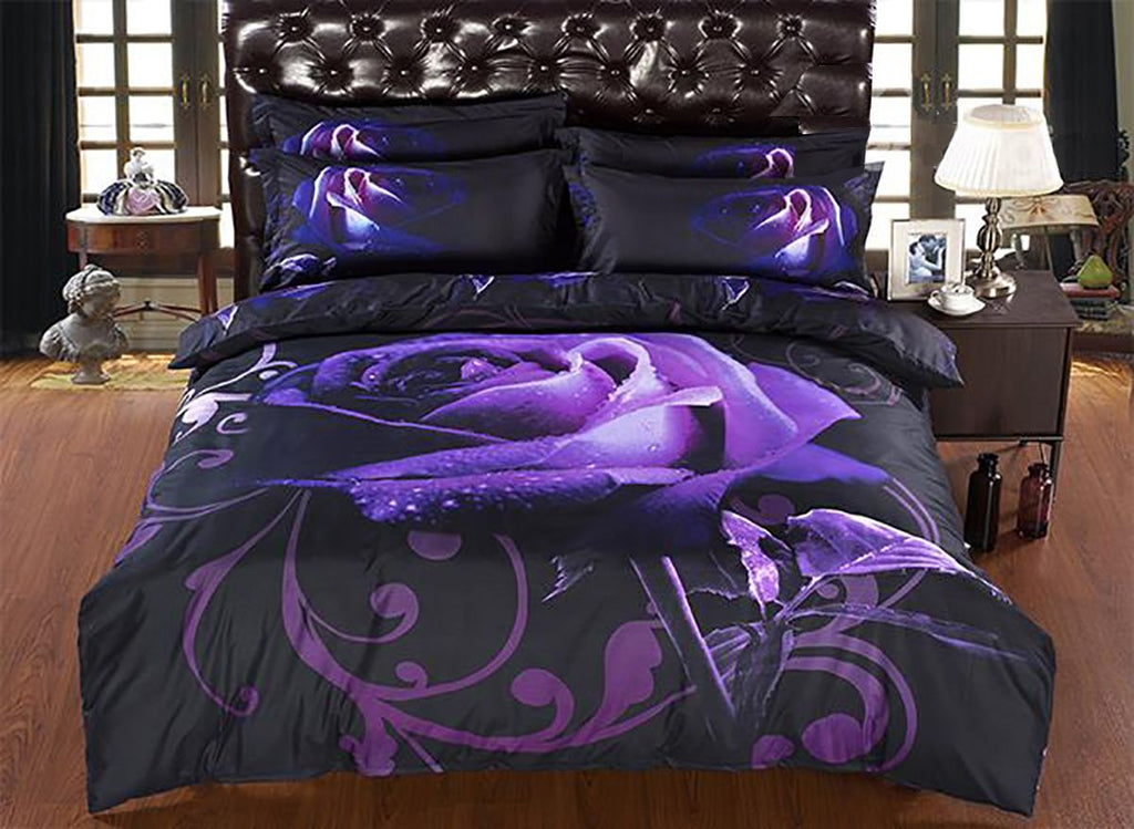 Rose Double Size Quilt Doona Duvet Cover Set