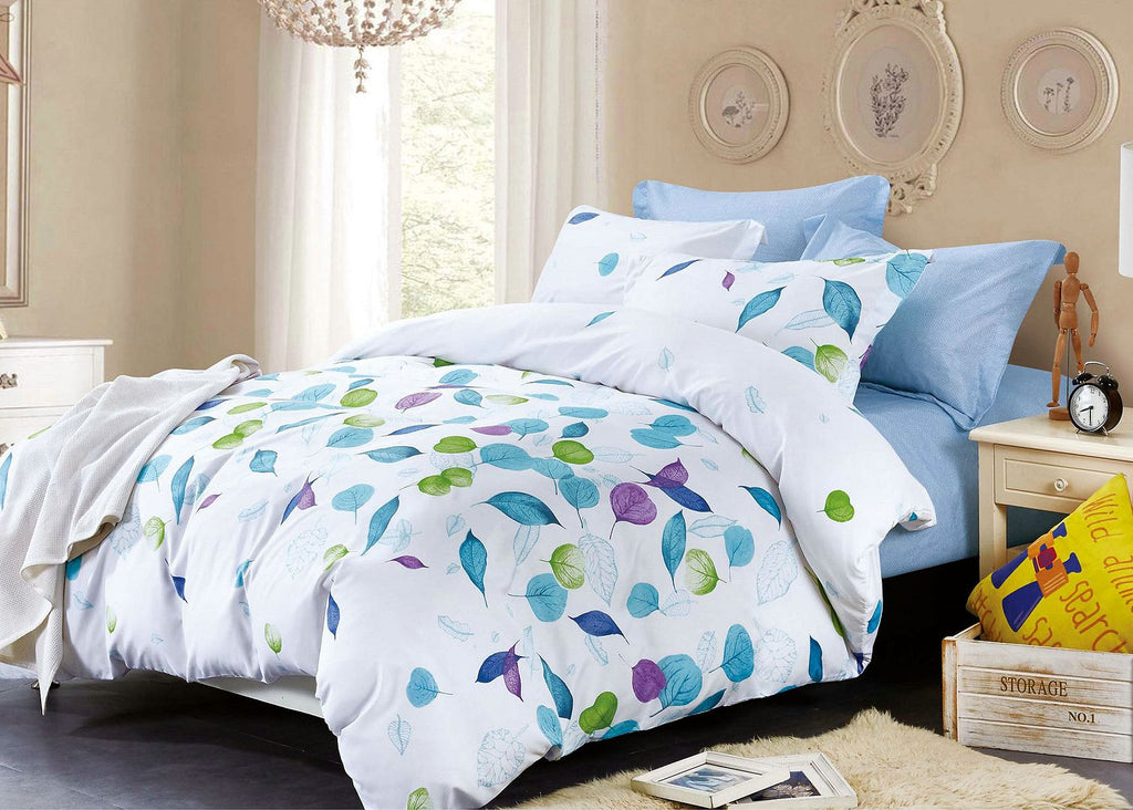 Leaves Super King Size Duvet Doona Quilt Cover Set